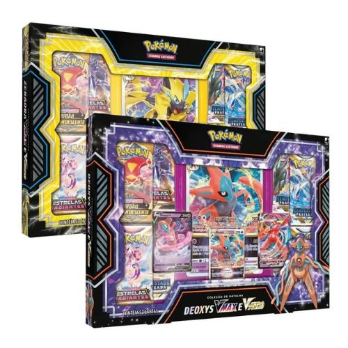 Pokemon Box Coleção de Batalha Vmax e V-Astro Deoxys ou Zeraora